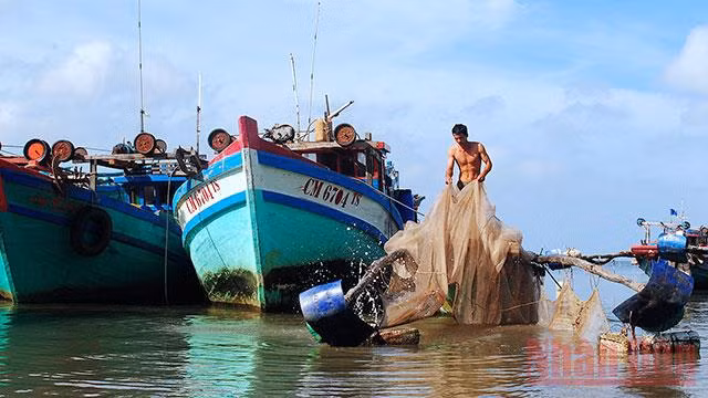 Ngư dân Cà Mau sau chuyến đi biển.