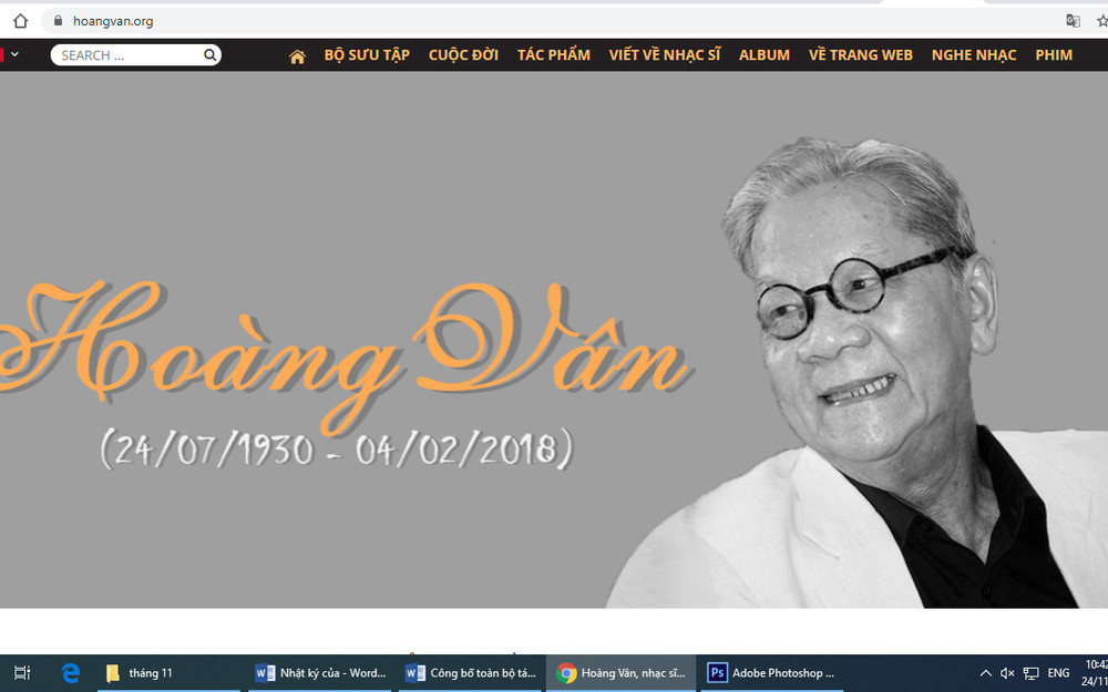Trang web về nhạc sĩ Hoàng Vân.