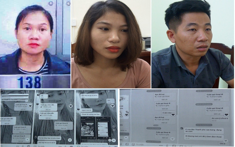 Các đối tượng trong đường dây mua, bán người thông tin trao đổi liên quan.