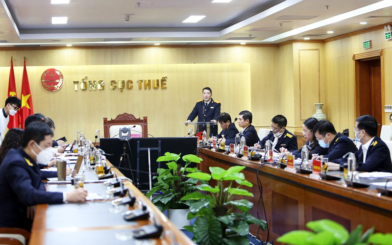 Quang cảnh một cuộc họp tại Tổng cục Thuế.