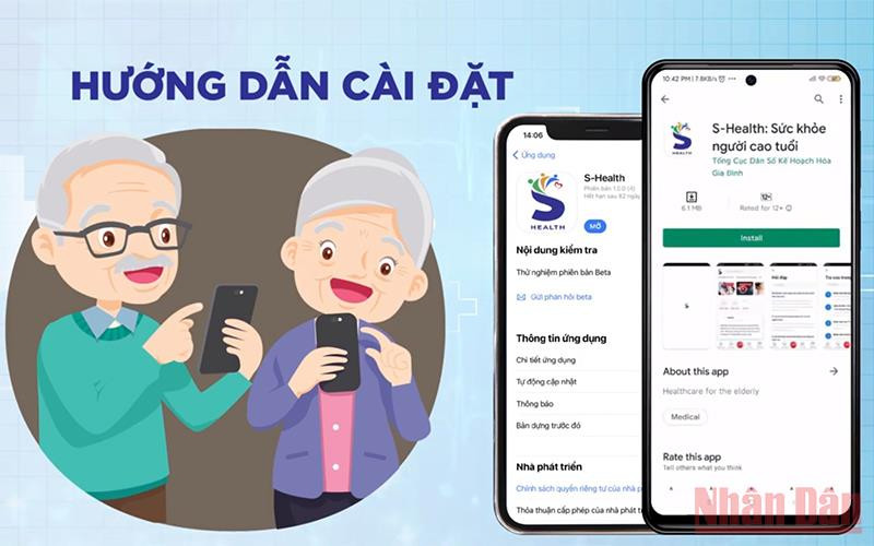 Ứng dụng chăm sóc sức khỏe người cao tuổi S-Health. (Ảnh: JICA)