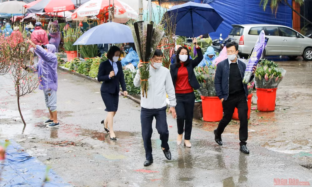 28 tháng Chạp: Hà Nội mưa rét, người bán đào, quất chán nản chở cây về vườn -1