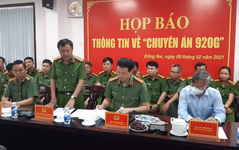 Công an tỉnh Đồng Nai thông tin tại buổi họp báo.