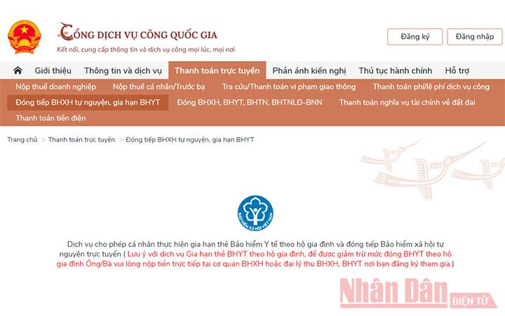 Nhiều người dùng đóng BHXH tự nguyện qua cổng dịch vụ công