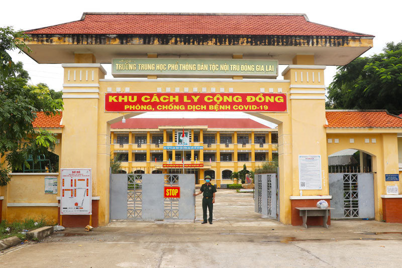 Trường THPT Dân tộc nội trú đông Gia Lai được trưng dụng thành khu cách ly tập trung. (Ảnh: NGỌC MINH) Hỗ trợ tối đa người dân từ các địa phương phía nam về quê -0