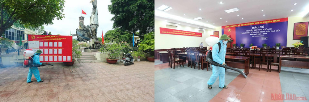 Công tác phun khử khuẩn được tiến hành rất sớm. Nhiều di tích ở Hà Nội được chọn làm điểm bỏ phiếu -0