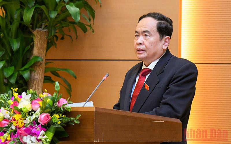 Phó Chủ tịch Thường trực Quốc hội Trần Thanh Mẫn phát biểu khai mạc phiên giải trình. (Ảnh: Duy Linh) Chú trọng việc phòng, chống xâm hại trẻ em trong môi trường gia đình -0
