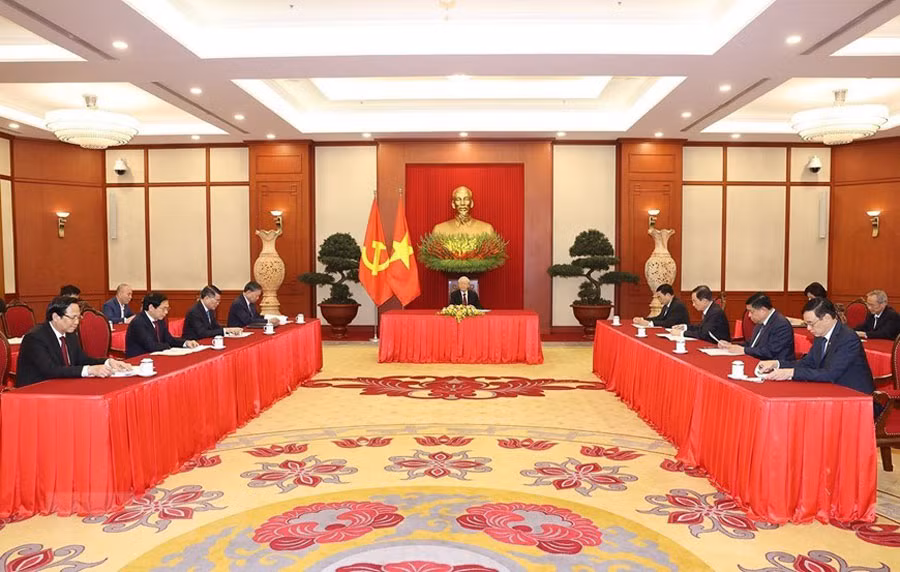 Hình ảnh Tổng Bí thư điện đàm với Thủ tướng Đức Olaf Scholz -0