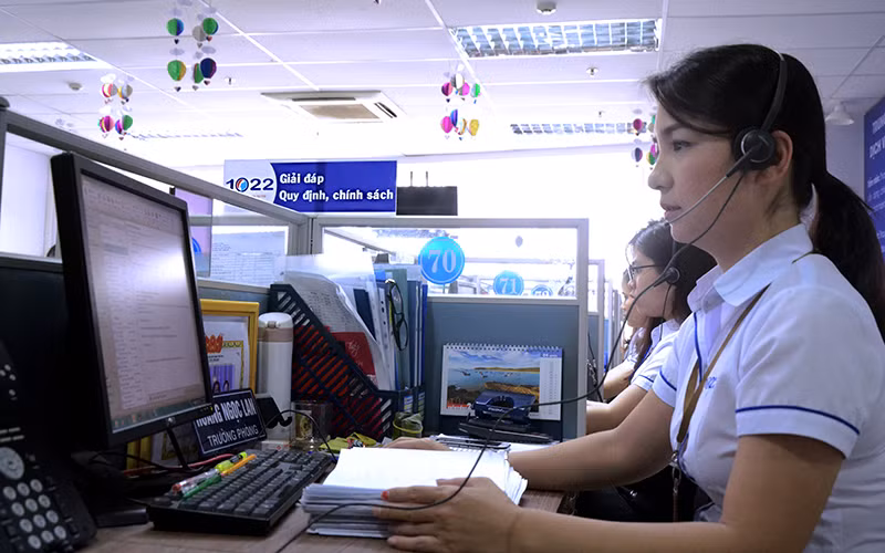 Tổng đài dịch vụ công TP Ðà Nẵng 1022. Ảnh: TRẦN NGỌC