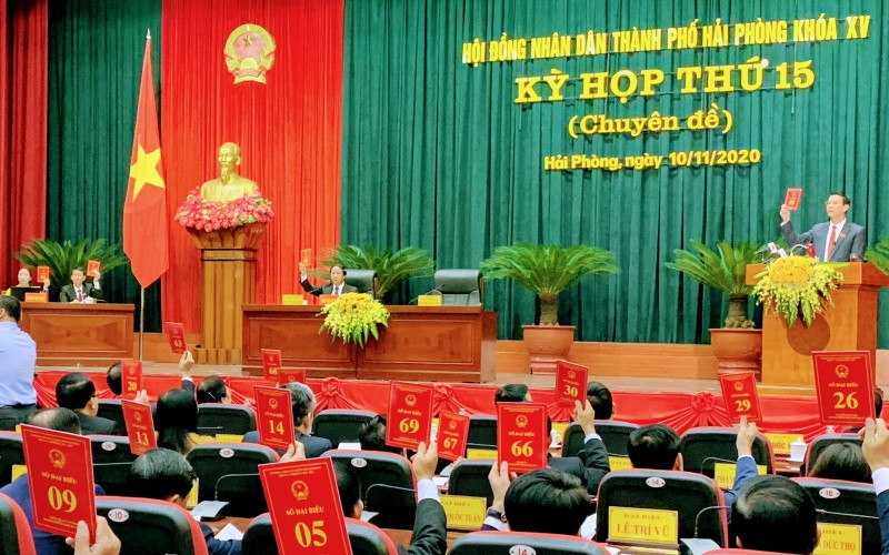 Quang cảnh kỳ họp. Hải Phòng có hai tân Phó Chủ tịch UBND thành phố -0