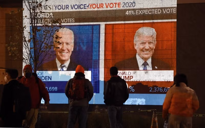 Ứng viên Joe Biden thắng 131 phiếu đại cử tri, ứng viên Donald Trump giành 92 phiếu -0