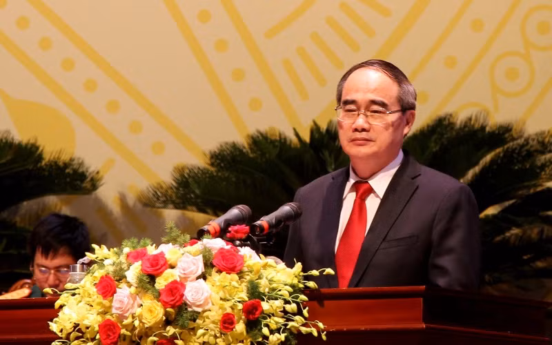 Đồng chí Nguyễn Thiện Nhân phát biểu chỉ đạo Đại hội.