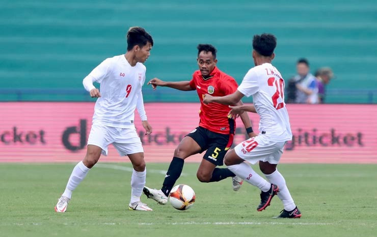 U23 Timor Leste đã có một trận đấu tốt trước U23 Myanmar. (Ảnh: 24h.com.vn) U23 Myanmar giành chiến thắng kịch tính 3-2 trước U23 Timor Leste -0