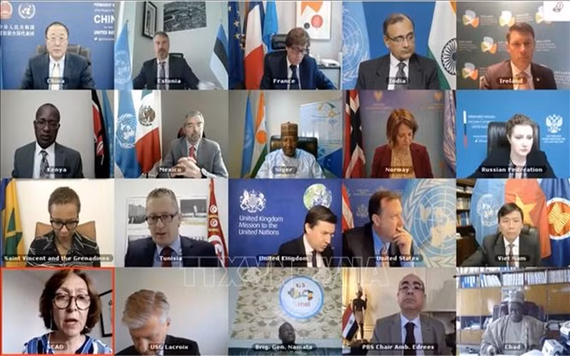 Phiên họp của HĐBA về chống khủng bố khu vực Sahel. (Ảnh: TTXVN)