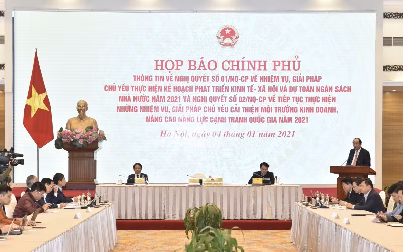 Họp báo Chính phủ thông tin về Nghị quyết 01 và 02/NQ-CP -0