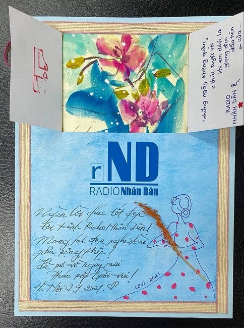 Hình ảnh lời chúc của họa sĩ Lê Vi. Những lời chúc đẹp dành cho chương trình Radio Nhân Dân -0