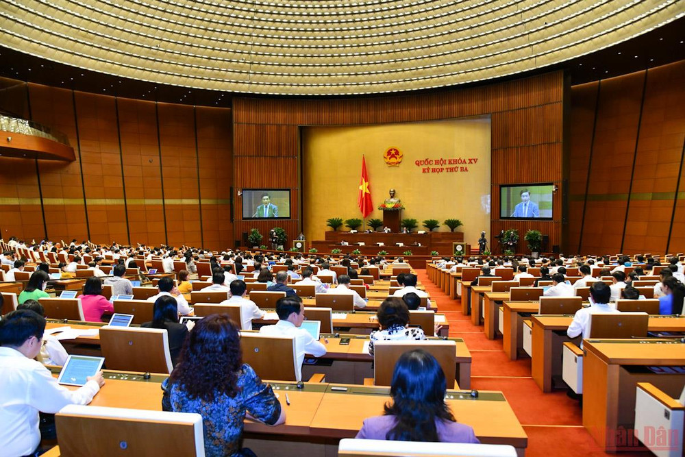 Quang cảnh phiên thảo luận của Quốc hội chiều 6/6. (Ảnh: NGUYÊN LINH) Quốc hội sẽ giám sát tối cao 2 chuyên đề trong năm 2023 -0