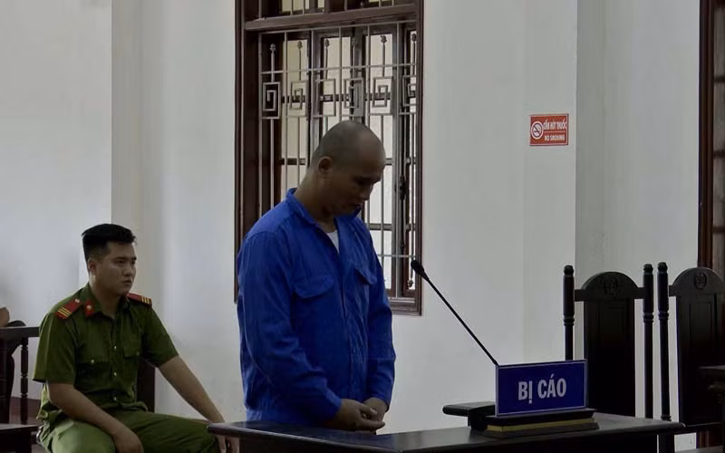 Bị cáo Nguyễn Việt Bắc tại phiên tòa