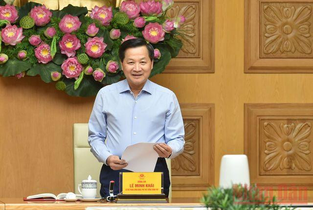 Phó Thủ tướng Lê Minh Khái, Trưởng Ban Chỉ đạo điều hành giá chủ trì cuộc họp. (Ảnh: VGP)
