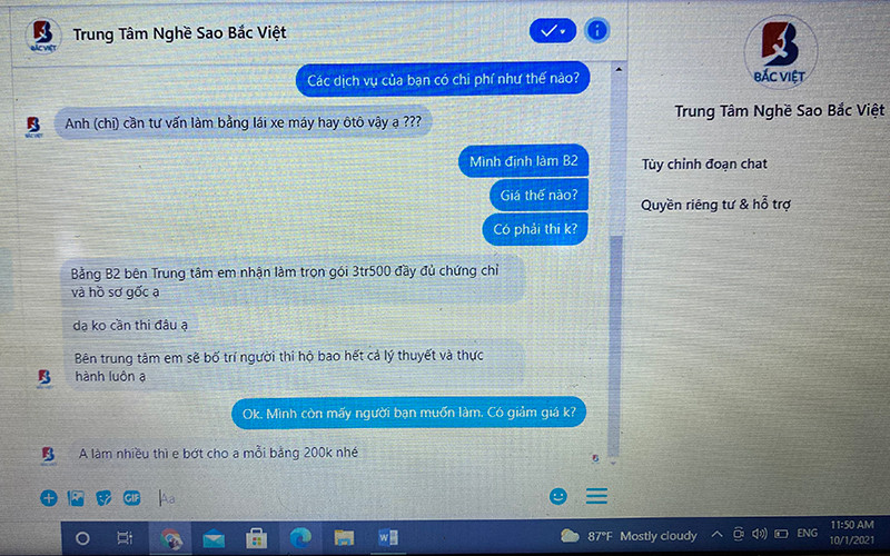 "Trung Tâm Nghề Sao Bắc Việt" cam kết có người thi hộ cả lý thuyết và thực hành. Rao bán bằng lái không cần thi – Công khai vi phạm pháp luật -0