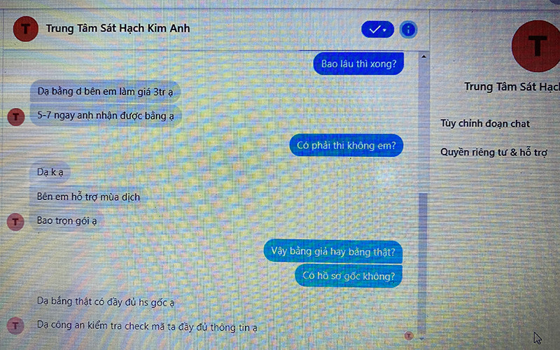 Tài khoản "Trung Tâm Sát Hạch Kim Anh" khẳng định có bằng thật. Rao bán bằng lái không cần thi – Công khai vi phạm pháp luật -0
