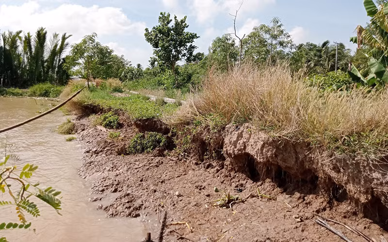 Sóc Trăng công bố tình huống khẩn cấp sạt lở nguy hiểm bờ sông Hậu -0