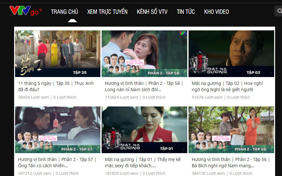 Phát hành phim truyền hình trên trang VTVgo.