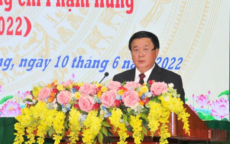 GS,TS Nguyễn Xuân Thắng, Ủy viên Bộ Chính trị, Giám đốc Học viện Chính trị quốc gia Hồ Chí Minh, Chủ tịch Hội đồng Lý luận Trung ương phát biểu tại Hội thảo. (Ảnh: BÁ DŨNG) “Đồng chí Phạm Hùng - Người cộng sản kiên trung, nhà lãnh đạo tài năng của Đảng và cách mạng Việt Nam” -0