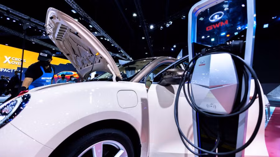 Một chiếc xe điện của hãng Great Wall Motor trưng bày tại Triển lãm ô tô quốc tế Bangkok 2022. (Ảnh: Reuters)
