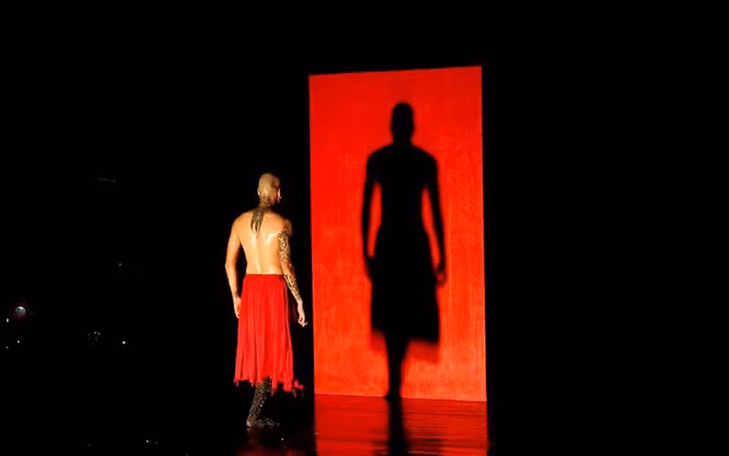 Nghệ sĩ Nguyễn Duy Thành biểu diễn tại Liên hoan Múa đương đại Hà Nội 2019. (Ảnh: HỒNG HÀ)