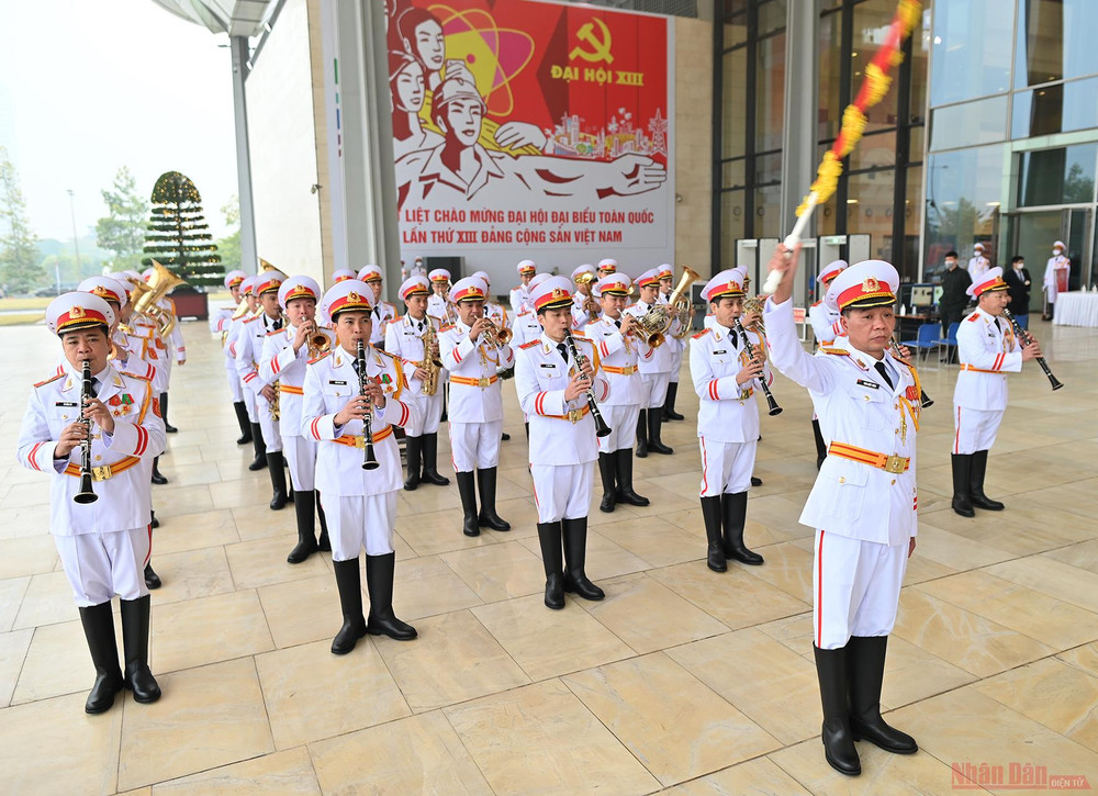 Cán bộ, chiến sĩ đoàn Nghi lễ Quân đội đã sẵn sàng cho ngày khai mạc. Sẵn sàng cho sự kiện trọng đại của Đảng và đất nước -1