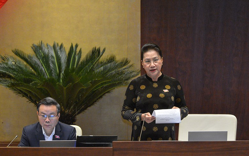 Chủ tịch Quốc hội Nguyễn Thị Kim Ngân phát biểu mở đầu đợt họp tập trung. Quốc hội tiến hành đợt họp tập trung Kỳ họp thứ 10 -0
