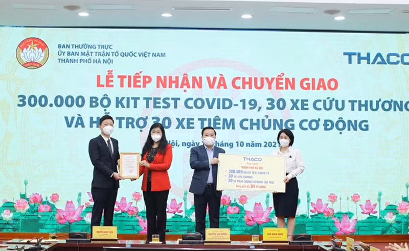 TP Hà Nội tiếp nhận ủng hộ của Công ty cổ phần ô-tô Trường Hải (THACO).