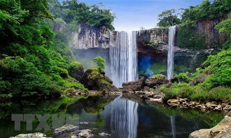 Kỳ quan thác 50 trong khu Cao nguyên Kon Hà Nừng, Việt Nam. (Ảnh: TTXVN) COP 15 ra tuyên bố kêu gọi hành động khẩn cấp bảo tồn đa dạng sinh học -0