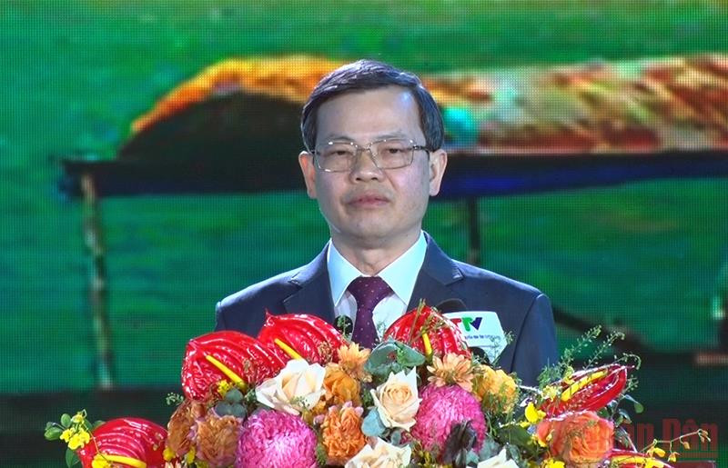 Đồng chí Nguyễn Văn Sơn, Phó Bí thư Tỉnh ủy, Chủ tịch UBND tỉnh Tuyên Quang phát biểu tại lễ khai mạc. Khai mạc Năm du lịch tỉnh Tuyên Quang 2022 -0