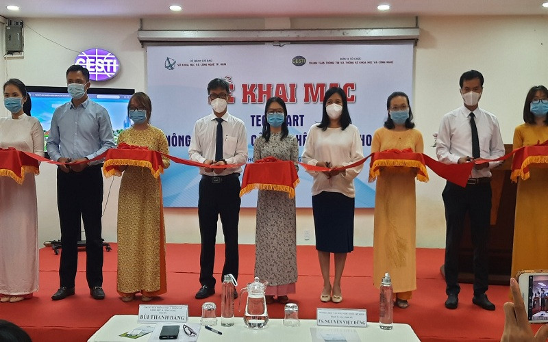 Nghi thức khai mạc Techmart nông nghiệp và công nghệ sau thu hoạch năm 2022.