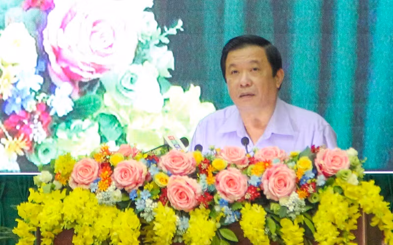 Bí thư Tỉnh ủy Vĩnh Long Bùi Văn Nghiêm kết luận hội nghị vào chiều tối 14/9.