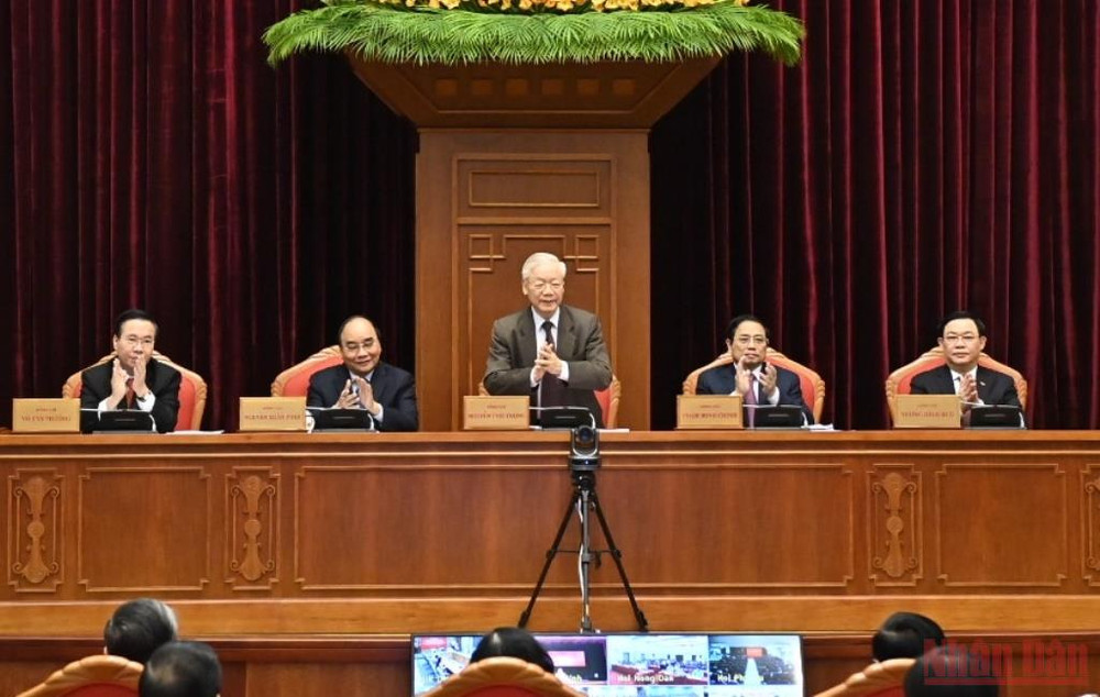 Bộ Chính trị tổ chức Hội nghị toàn quốc về thực hiện Nghị quyết phát triển vùng đồng bằng sông Cửu Long ảnh 2 Hình ảnh Hội nghị toàn quốc quán triệt và triển khai Nghị quyết 11-NQ/TW ngày 10/2/2022 của Bộ Chính trị -0