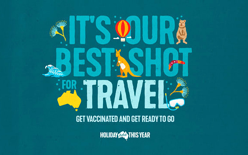 Tờ thông tin trong chiến dịch quảng bá du lịch bằng cách kêu gọi tiêm chủng vaccine ngừa Covid-19 của Hội đồng Du lịch quốc gia Australia (Ảnh: TA)