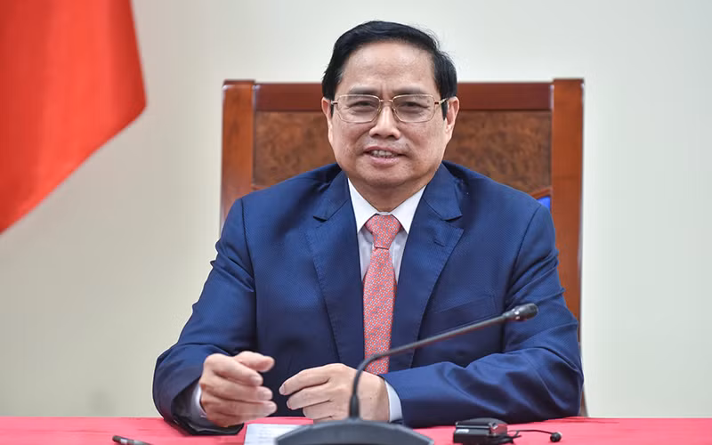 Thủ tướng Phạm Minh Chính nhấn mạnh Thủ tướng Mark Rutte là người bạn thân thiết của Việt Nam, đóng góp tích cực trong việc xây dựng nền móng và thúc đẩy quan hệ Việt Nam-Hà Lan phát triển. (Ảnh: VGP)