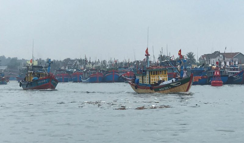 Ngư dân Quảng Ngãi đưa tàu cá vào bờ tránh trú bão số 5. Các địa phương tập trung phòng chống bão số 5 -0