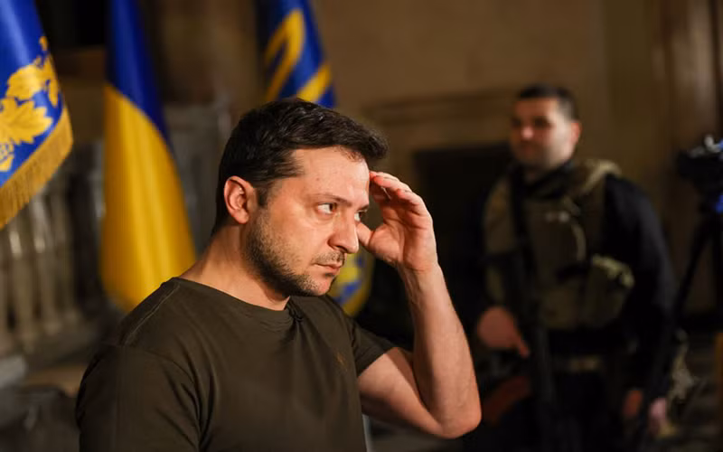 Tổng thống Zelensky trong cuộc phỏng vấn với Reuters, ngày 1/3. (Ảnh: Reuters)