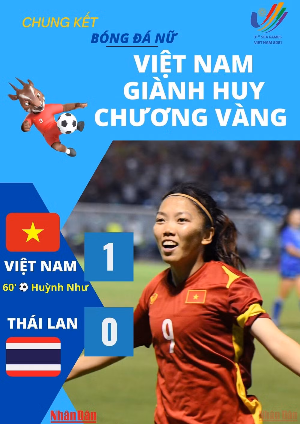 Thắng thuyết phục Thái Lan, tuyển Việt Nam giành Huy chương Vàng bóng đá nữ SEA Games -0