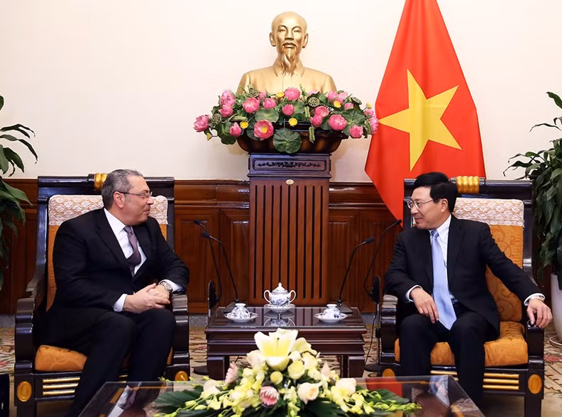 Phó Thủ tướng Phạm Bình Minh tiếp Đại sứ Ai Cập Mahmoud Hassan Nayel ngày 13/12/2018. Ảnh: VGP.