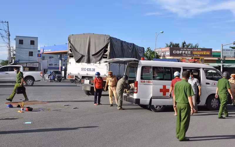 Hiện trường vụ tai nạn.