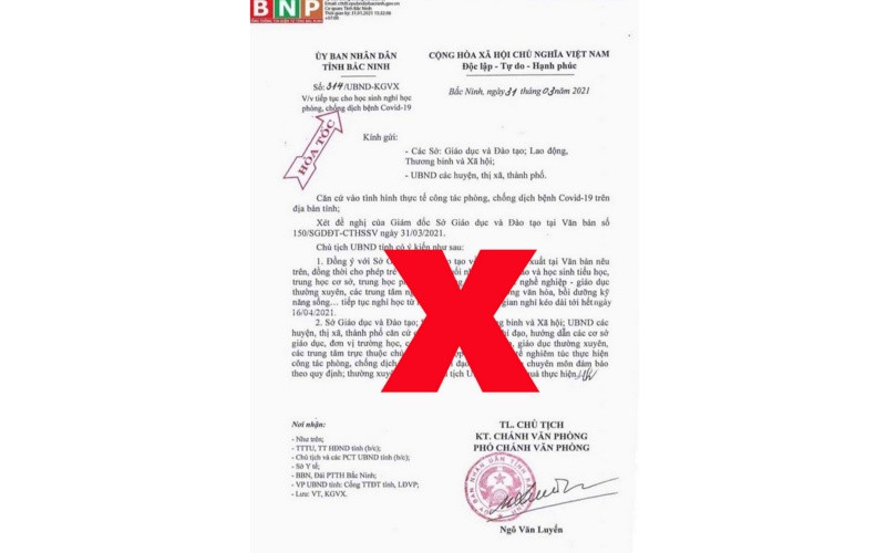 Bắc Ninh bác thông tin cho học sinh nghỉ học từ ngày 1 đến hết 16-4