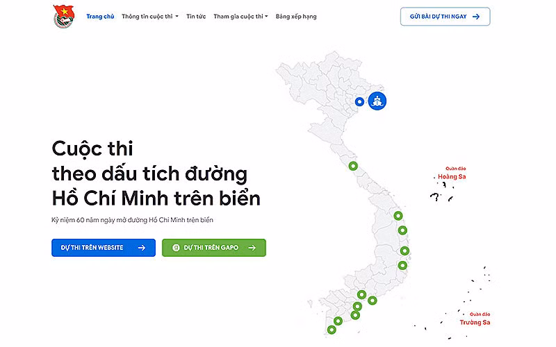 Giao diện khởi động của website http://doantaukhongso.vn/.