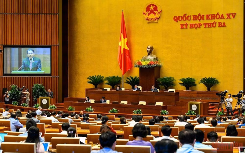 Quang cảnh phiên thảo luận của Quốc hội, chiều 27/5. (Ảnh: LINH KHOA)