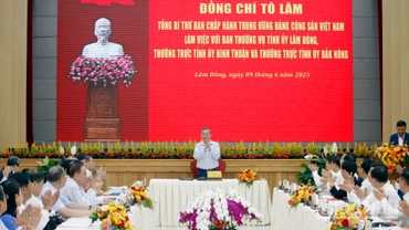 Tổng Bí thư Tô Lâm chủ trì làm việc với Ban Thường vụ Tỉnh ủy Lâm Đồng, Thường trực Tỉnh ủy Bình Thuận và Thường trực Tỉnh ủy Đắk Nông.