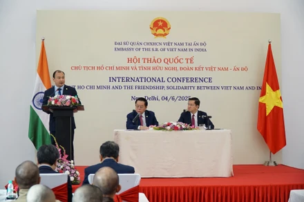 Hội thảo quốc tế “Chủ tịch Hồ Chí Minh và tình hữu nghị, đoàn kết Việt Nam-Ấn Độ”. (Ảnh: BNG)